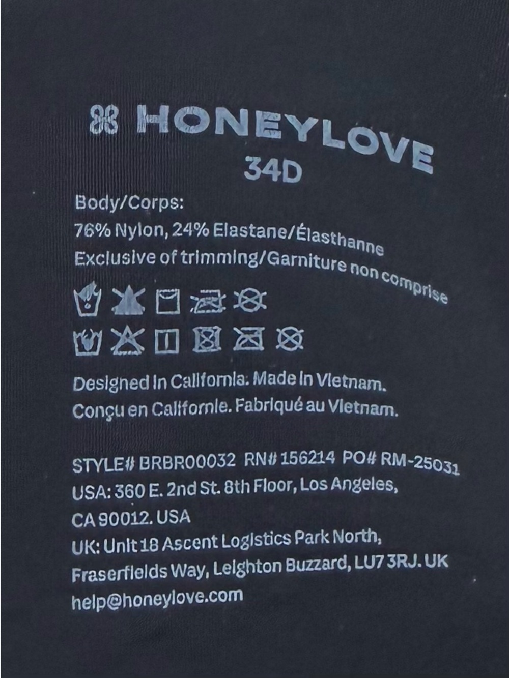 Honeylove CloudEmbrace Wireless Contour T-Shirt Bra in Black Size 34D - Picture 9 of 9